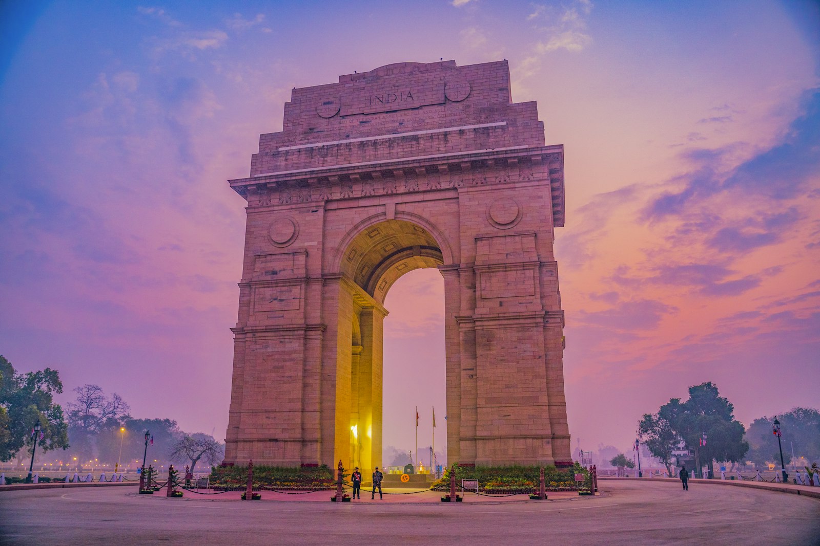 India Gate in New Delhi at dusk